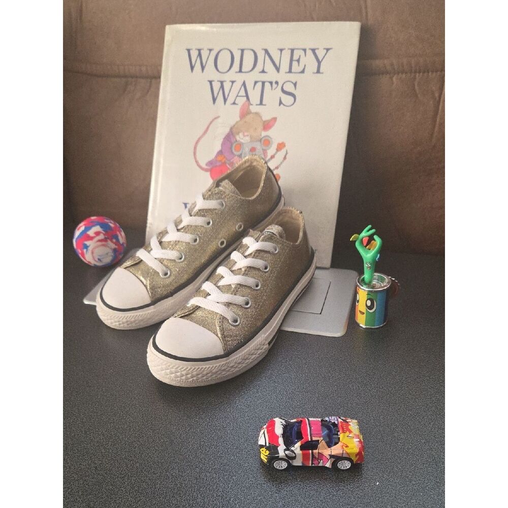 Kids Glitter Low-Top CONVERSE ALL STAR Sneakers - Gold